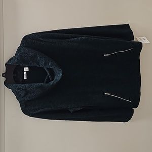 NWT-Womens- Croft & Barrow- Cowl Neck Sweater w/ Front Zipper Pockets-size (LG)